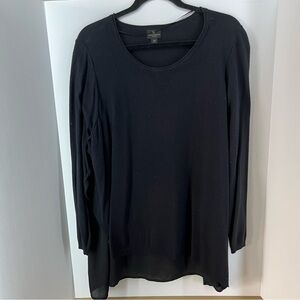 Worthington Woman Black Long Sleeve Blouse Size 2X 65% Rayon 35% Nylon